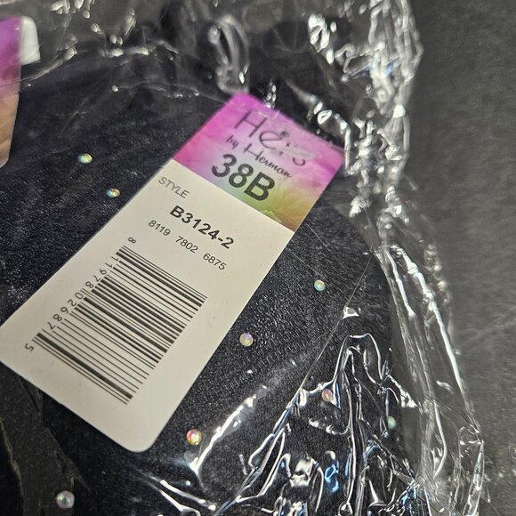 Hers by Herman 38B Black lacy bra with beads, XL Panties - Picture 6 of 8